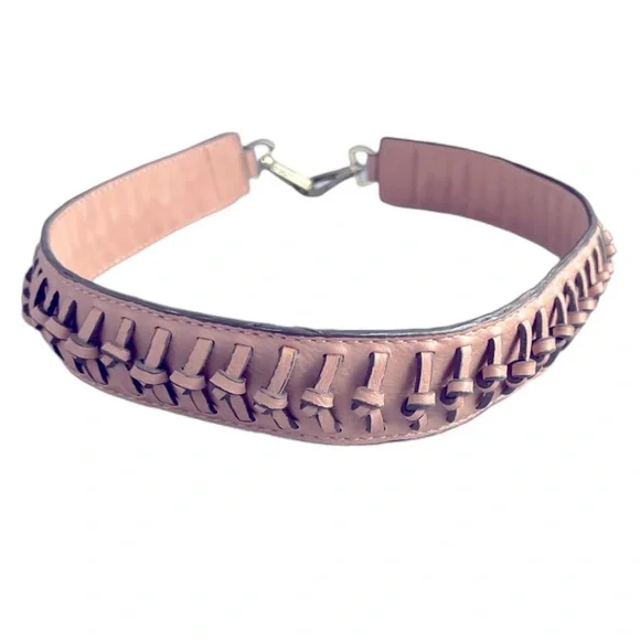 ENZO ANGIOLINI BELT Blush Pink Braided Clip Size Small / Medium FAST SHIP 440-24 - Picture 2 of 11